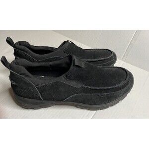 Lands‎ End Men's All Weather Suede Leather Slip On Moc Shoes Size 12 Black